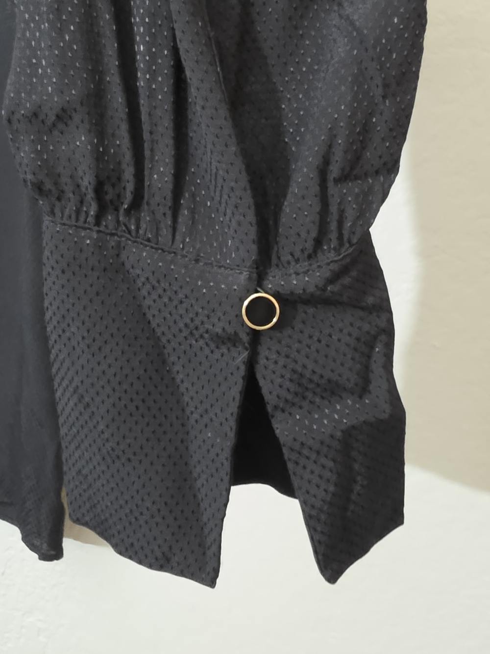 PAIGE Camu Jacquard Button Up Shirt Black Sleek Classic Womens Size 2 - Picture 6 of 9